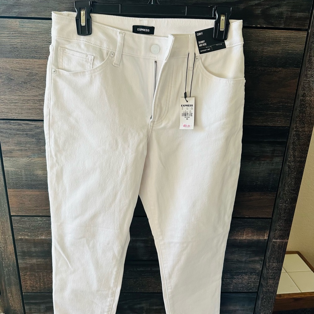Express Bright White Denim Pants